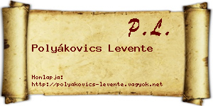 Polyákovics Levente névjegykártya