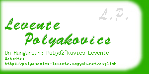 levente polyakovics business card